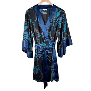 Soma Cool Nights Chiffon Robe Kimono Size Large Floral Print Loungewear